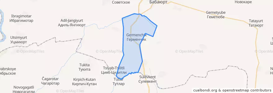 Mapa de ubicacion de сельское поселение Село Герменчик.