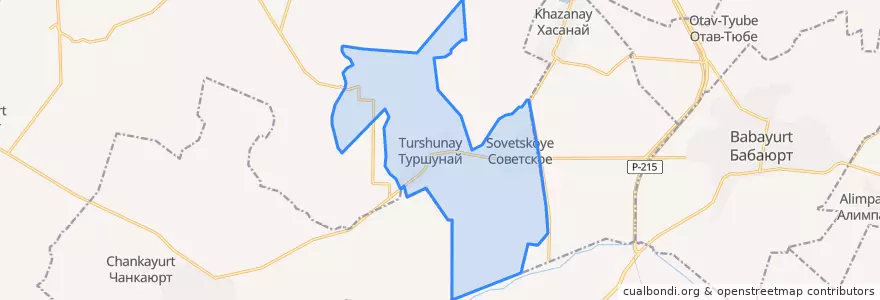 Mapa de ubicacion de сельсовет Туршунайский.
