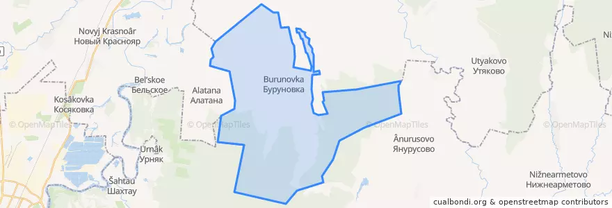Mapa de ubicacion de Буруновский сельсовет.