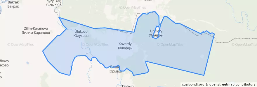 Mapa de ubicacion de Ковардинский сельсовет.
