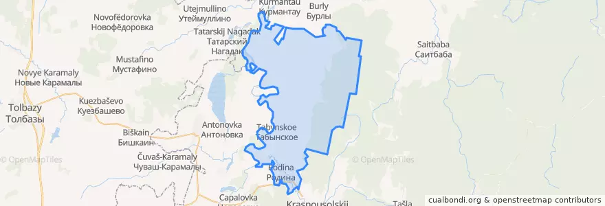 Mapa de ubicacion de Табынский сельсовет.