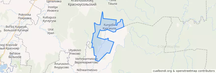 Mapa de ubicacion de Ташбукановский сельсовет.