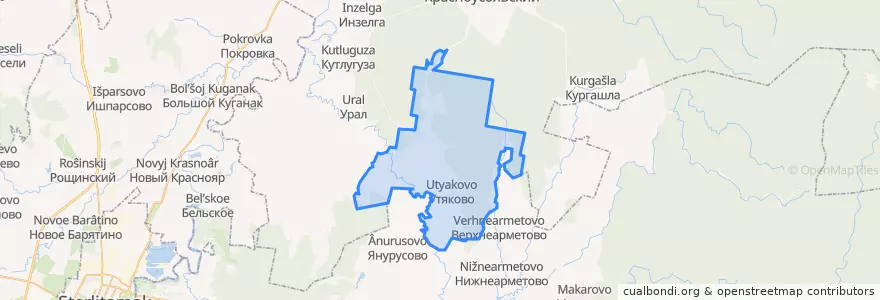 Mapa de ubicacion de Утяковский сельсовет.