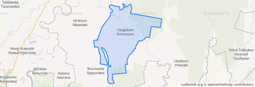 Mapa de ubicacion de Янгискаинский сельсовет.
