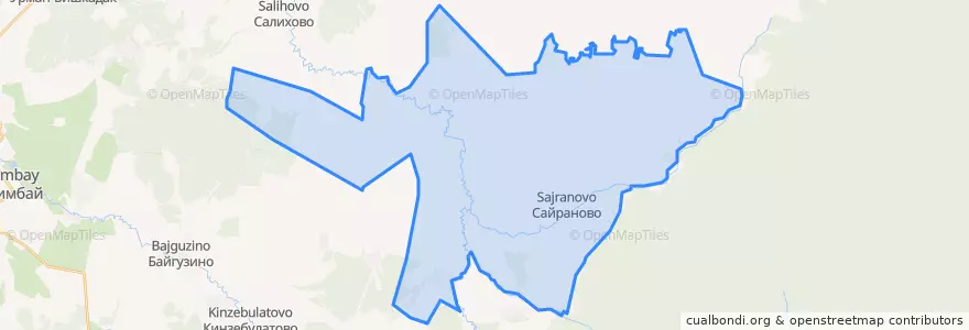 Mapa de ubicacion de Сайрановский сельсовет.