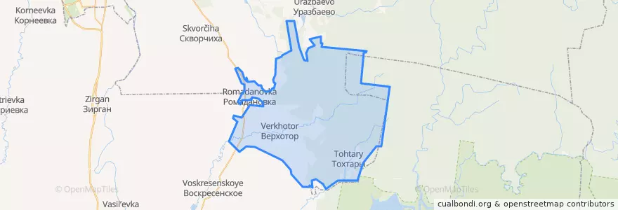Mapa de ubicacion de Верхоторский сельсовет.