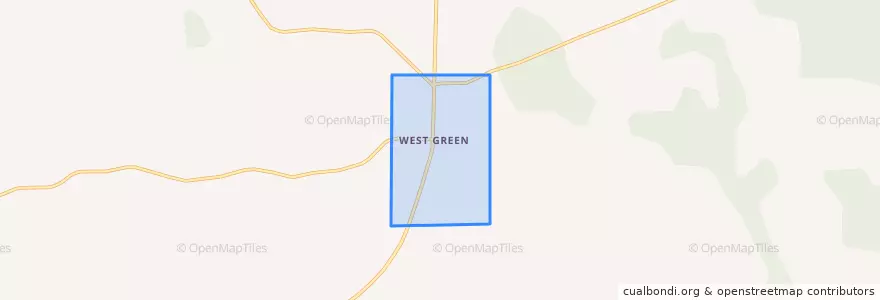 Mapa de ubicacion de West Green.