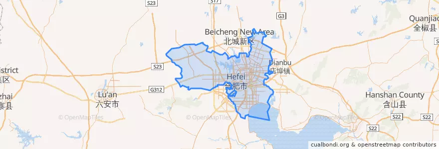 Mapa de ubicacion de 合肥市区.