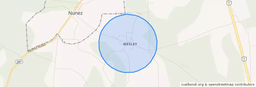 Mapa de ubicacion de Wesley.