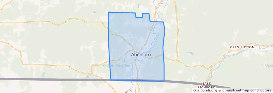 Mapa de ubicacion de Abercorn.
