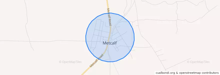 Mapa de ubicacion de Metcalf.