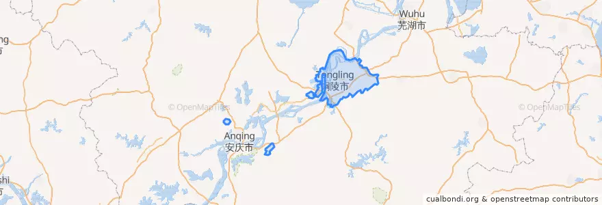 Mapa de ubicacion de 铜陵市区.