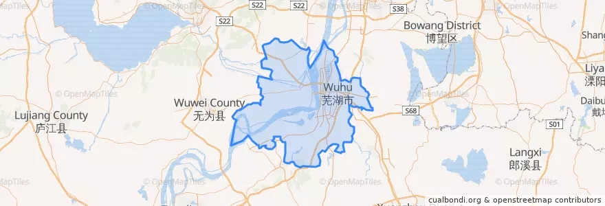Mapa de ubicacion de 芜湖市区.