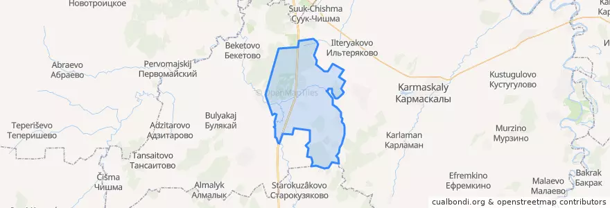 Mapa de ubicacion de Старомусинский сельсовет.