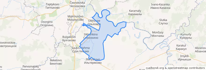 Mapa de ubicacion de Кабаковский сельсовет.