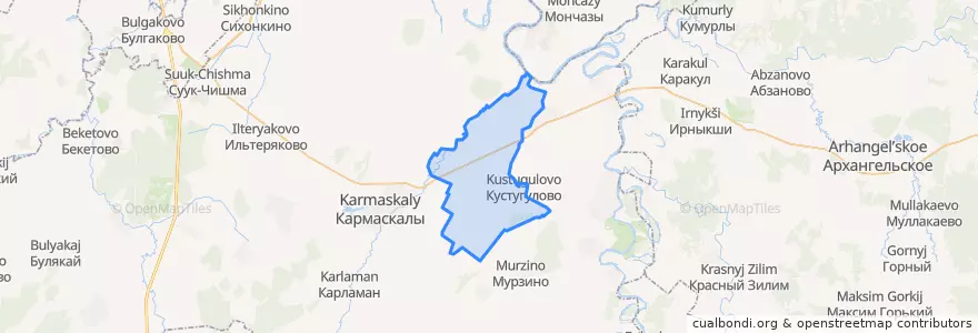 Mapa de ubicacion de Карламанский сельсовет.
