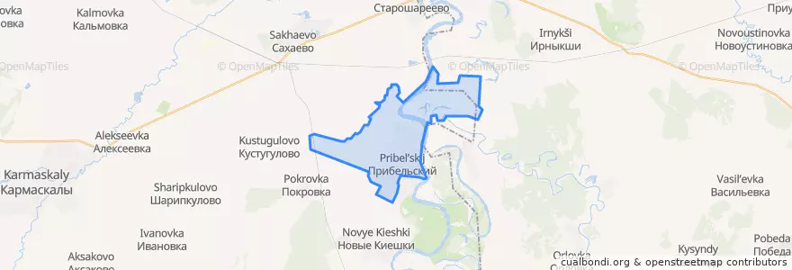 Mapa de ubicacion de Прибельский сельсовет.