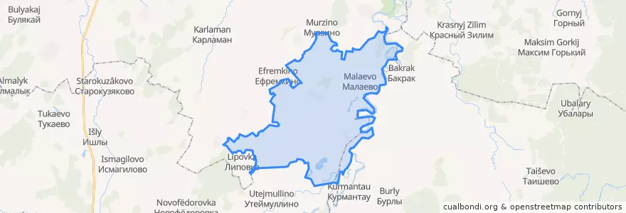 Mapa de ubicacion de Камышлинский сельсовет.