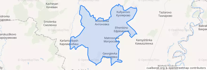 Mapa de ubicacion de Ефремкинский сельсовет.
