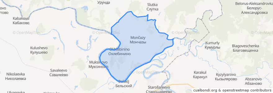 Mapa de ubicacion de Охлебининский сельсовет.