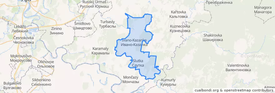 Mapa de ubicacion de Ивано-Казанский сельсовет.