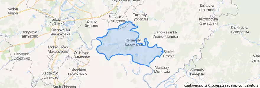Mapa de ubicacion de Акбердинский сельсовет.