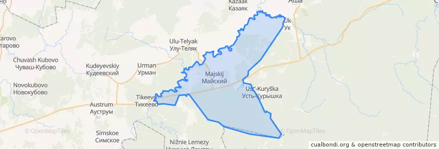 Mapa de ubicacion de Майский сельсовет.