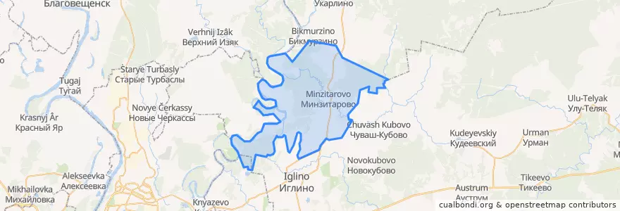 Mapa de ubicacion de Уктеевский сельсовет.