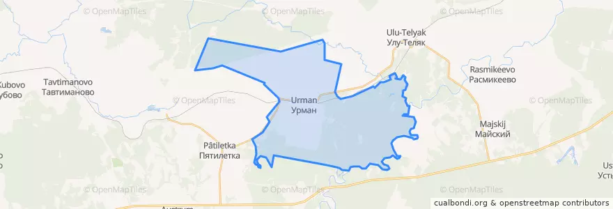 Mapa de ubicacion de Урманский сельсовет.