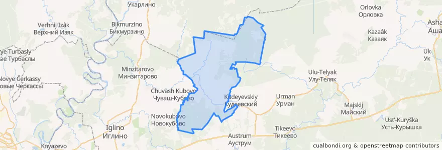 Mapa de ubicacion de Тавтимановский сельсовет.