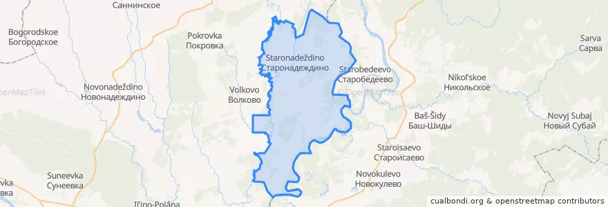 Mapa de ubicacion de Старонадеждинский сельсовет.