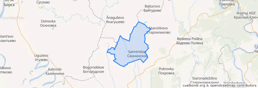 Mapa de ubicacion de Саннинский сельсовет.