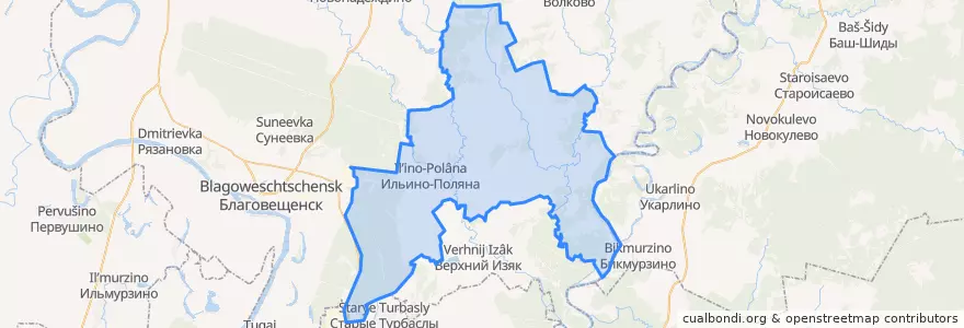 Mapa de ubicacion de Ильино-Полянский сельсовет.