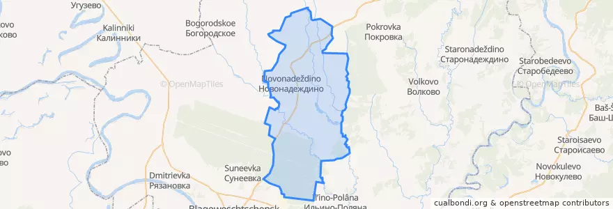 Mapa de ubicacion de Новонадеждинский сельсовет.