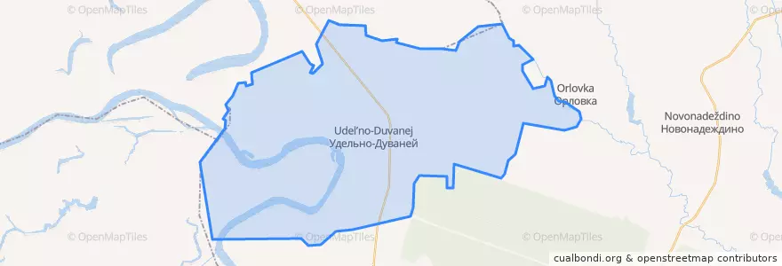 Mapa de ubicacion de Удельно-Дуванейский сельсовет.