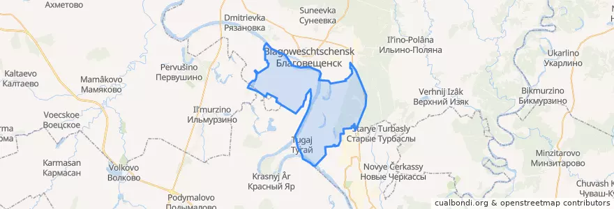 Mapa de ubicacion de Тугайский сельсовет.