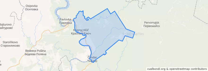 Mapa de ubicacion de Красноключевский сельсовет.
