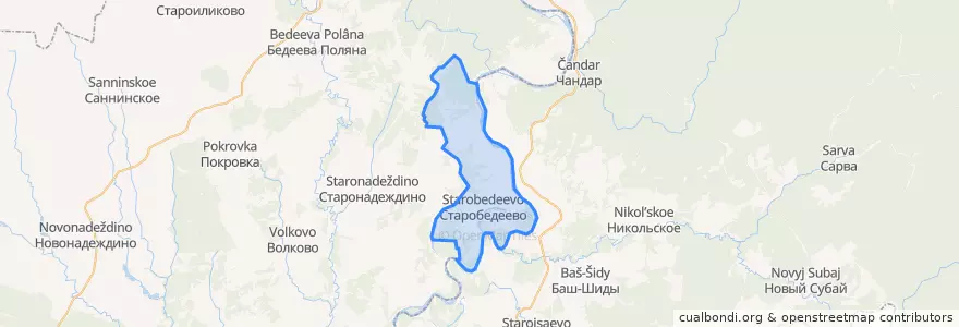 Mapa de ubicacion de Старобедеевский сельсовет.