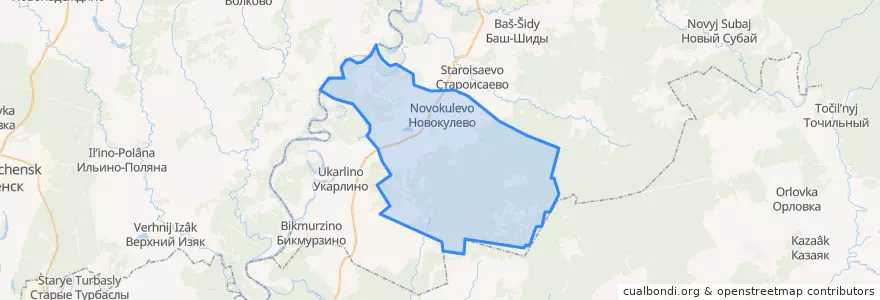 Mapa de ubicacion de Новокулевский сельсовет.