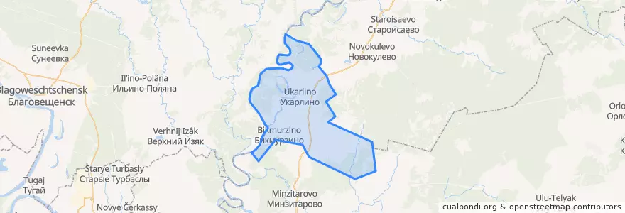 Mapa de ubicacion de Байгильдинский сельсовет.