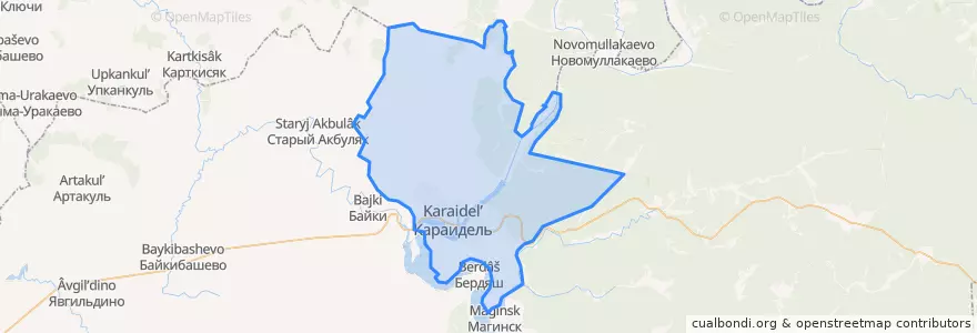 Mapa de ubicacion de Караидельский сельсовет.
