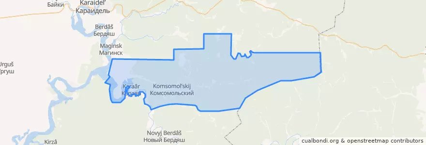 Mapa de ubicacion de Караярский сельсовет.
