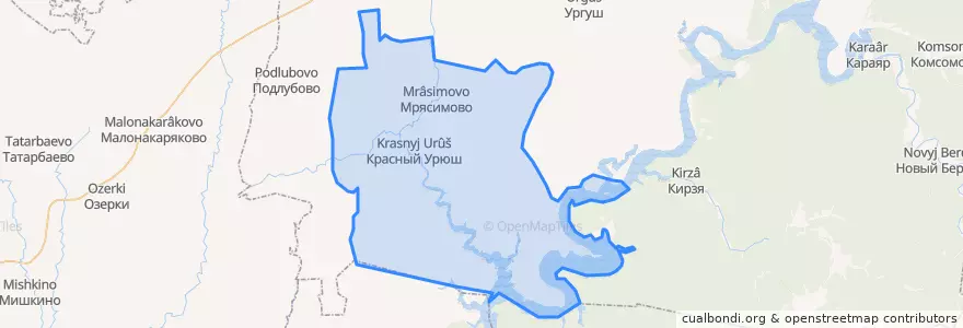Mapa de ubicacion de Урюш-Битуллинский сельсовет.