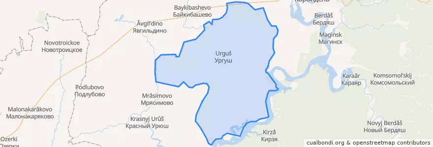 Mapa de ubicacion de Ургушевский сельсовет.