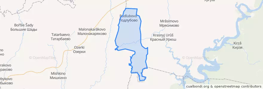 Mapa de ubicacion de Подлубовский сельсовет.