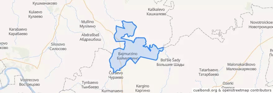 Mapa de ubicacion de Баймурзинский сельсовет.