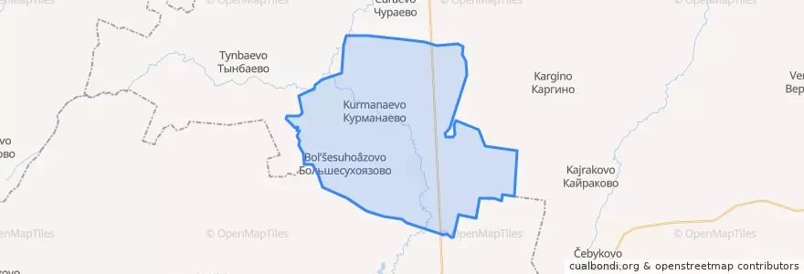Mapa de ubicacion de Большесухоязовский сельсовет.