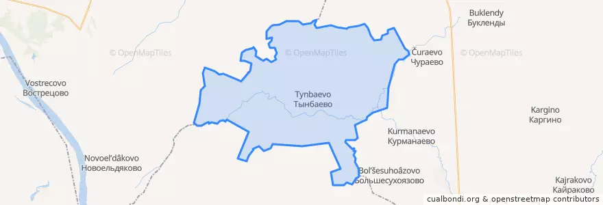 Mapa de ubicacion de Тынбаевский сельсовет.
