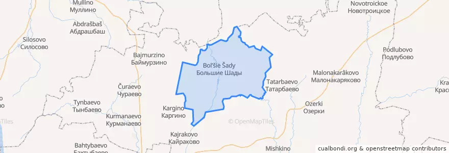Mapa de ubicacion de Большешадинский сельсовет.