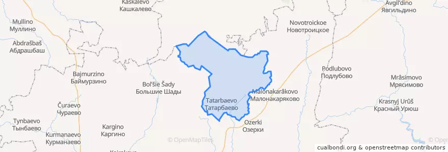 Mapa de ubicacion de Мавлютовский сельсовет.